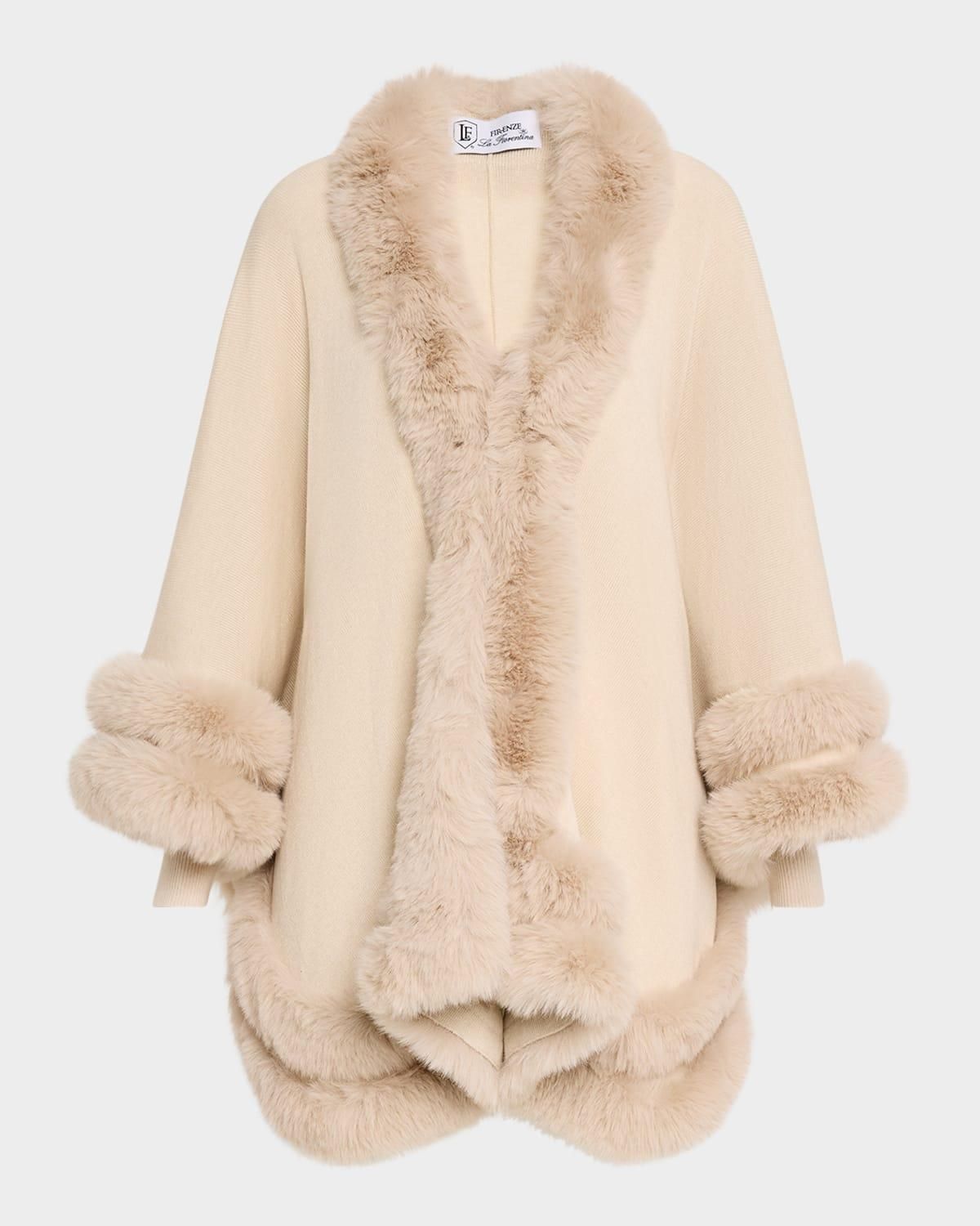 La Fiorentina Fur Trim For Hood La Fiorentina Wrap With Hood/Faux