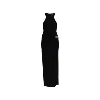 Casablanca Mouwloze Jurk - Dames - Avondkleed - Zwart - M - Leer - Kleedjes