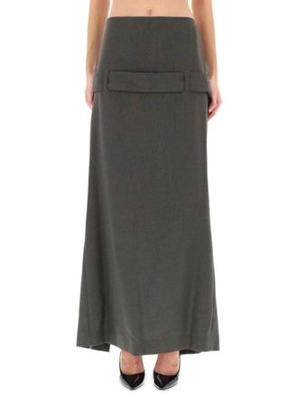 Jean Paul Gaultier Grey Solid Maxi Skirt