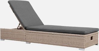 Sweeek Tumbona De Resina Tejida En Poli&eacute;ster, Multiposici&oacute;n