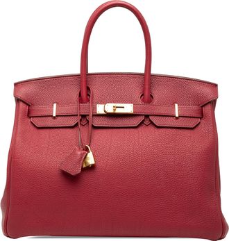 Herm&egrave;s Red Togo Birkin Retourne 35 Size 35
