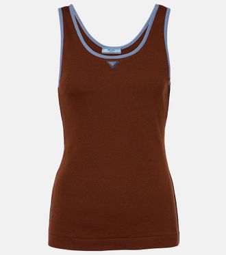 Prada Tank top de jersey de algod&oacute;n