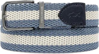 Paul & Shark striped belt - men - Rayon/Rubber/Calf Leather - 100 - Blue