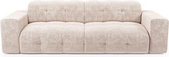 Sia Home Sof&aacute; cama 4 plazas terciopelo gofrado crema