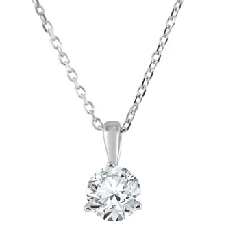 Pompeii3 1/5 ct Solitaire Lab Grown Diamond Pendant available in 14K and Platinum