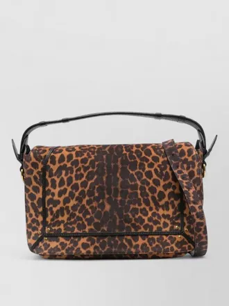 Jerome Dreyfuss leopard print suede shoulder bag