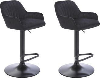 VENTE-UNIQUE.COM Taburete alto terciopelo negro