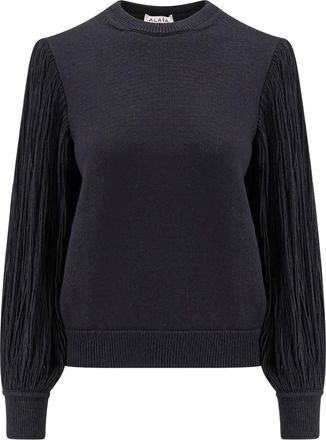 Alaia Wool Sweater With Fringes Detail