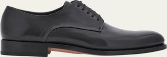 Ferragamo Mens Finn Tramezza Calfskin Derby Shoes