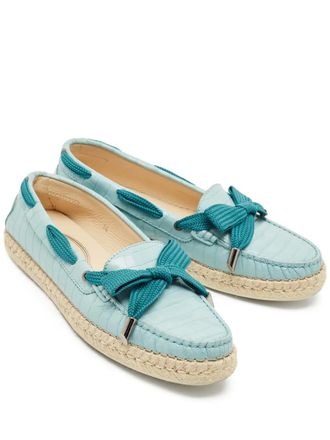 Tod's embossed ribbon loafer espadrille - Blue