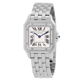 Cartier Pre-owned Cartier Panthere Diamond Silver Dial Ladies Watch W4PN0018