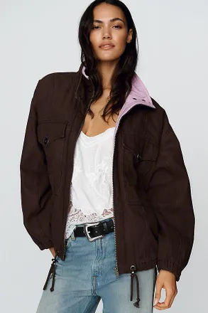 Pilcro 100% Cotton Utility Puffer Jacket