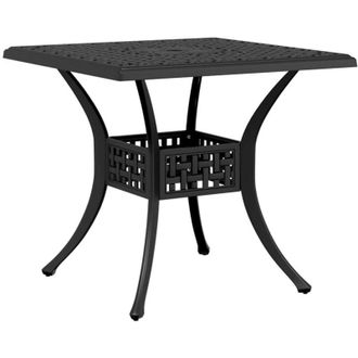 vidaXL Tavolo da Giardino Nero 80x80x75 cm in Alluminio Pressofuso vidaXL