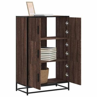 Berkfield Home Highboard Brown Oak 68x35x106.5 cm Engineered Wood & Metal