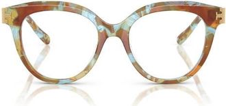 Tory Burch 51mm Phantos Optical Glasses in Blue Tortoise at Nordstrom