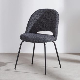 Maisons du monde Silla de tela y acero negros