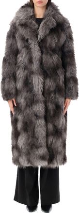 s.w.o.r.d Coat Eco Martora Mottled Plush Faux Fur Long Coat