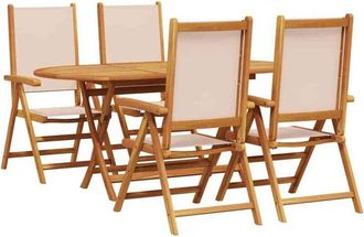 vidaXL Conjunto De Comedor De Jard&iacute;n 5 Pcs Beige Vidaxl