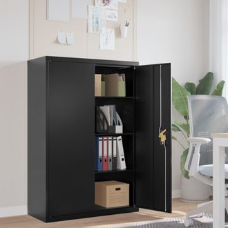 vidaXL Armario Archivador De Acero Negro 90x40x140 Cm Vidaxl