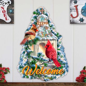 G.Debrekht Little Cardinal Chapel Holiday Door Decor by D. Gelsinger