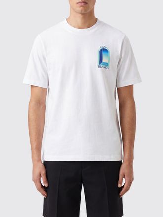 Casablanca T-shirt in cotone organico con scollo a girocollo e stampa logo