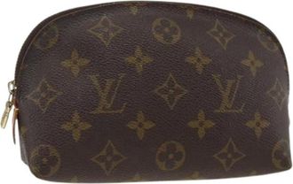 Louis Vuitton Pre-owned Monogram Pouch - Dames - Vintage Clutch - Bruin - ONE Size - Leer - Vintage