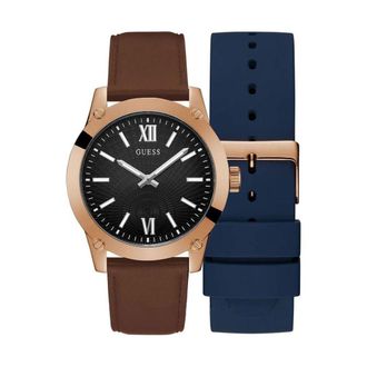 Guess Accessoires, Heren, Veelkleurig, ONE Size, Leer, Crescent Watch