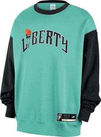 Nike New York Liberty Court Origins Nike Mens WNBA Fleece Crew-Neck Sweatshirt in Green | IM6718-356