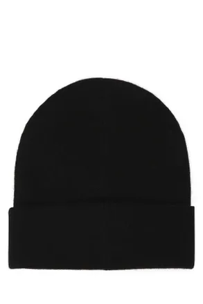 Alexander McQueen Mens Black Cashmere Beanie Hat 1079 Exterior: Cuffie