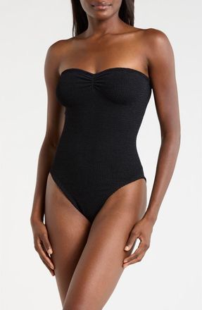 Hunza G Brooke Strapless One-Piece Swimsuit in Black at Nordstrom