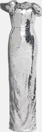 Rachel Gilbert Tamzin sequined one-shoulder gown