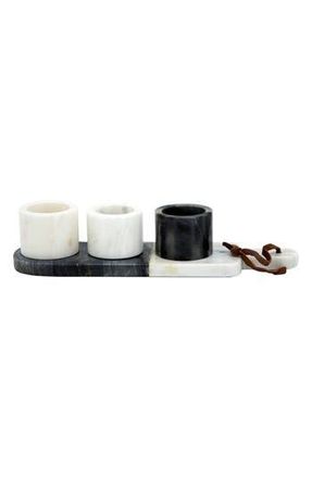 R16 Home 4-Piece Marble Condiment Tray in White/Black at Nordstrom Rack