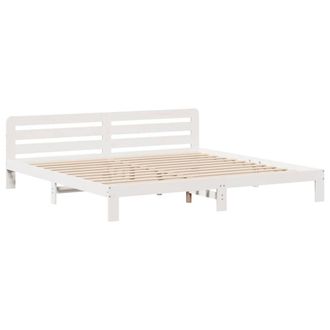 Berkfield Home Decorative Bed Frame without Mattress White 200x200 cm Solid Wood Pine