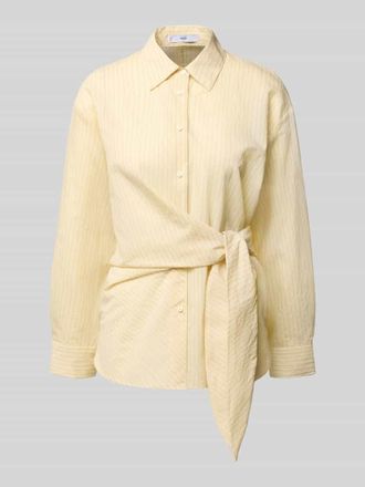 Mango Regular Fit Bluse mit Knotendetail Modell CHIPITI in Hellgelb, Gr&ouml;&szlig;e XL