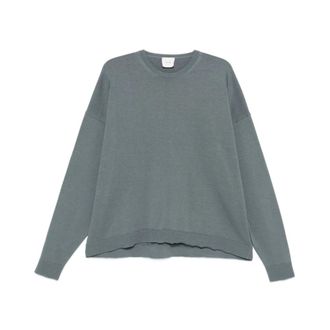 Alysi Round-neck Knitwear, female, Gray, Size: XS Tonal Panelled Sweater