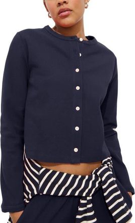 Alex Mill Coco Sport Stretch Cotton Cardigan in Navy Night at Nordstrom, Size X-Large