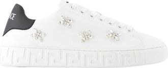 Versace Canvas Witte Sneakers - La Greca - Dames - Sneakers - Wit - 41 EU - Schoenen