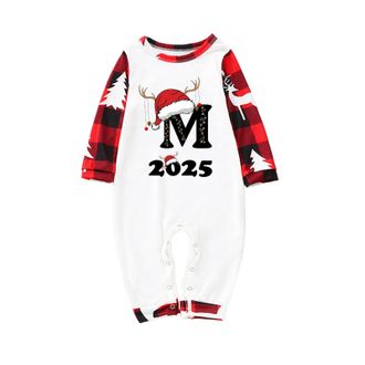 Generic Christmas Pyjamas Sets for Family, Matching Sets Christmas PJs for Family Pajamas,Set A-Z Letter Printed Mens Womens Xmas Matching Pyjama Loungewear N