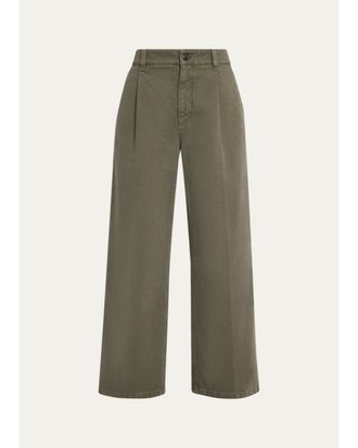 Brunello Cucinelli Garment Dye Straight-Leg Ankle Pants