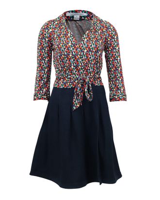 Diane Von F&uuml;rstenberg Diane Von Furstenberg Wrap Dress with Denim Skirt in Multicolor Viscose
