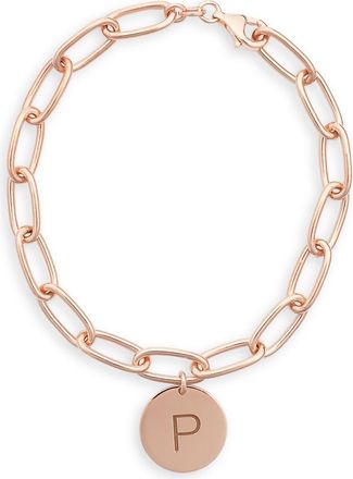 Meshmerise Initial Disc Charm Bracelet in Rose-P at Nordstrom Rack