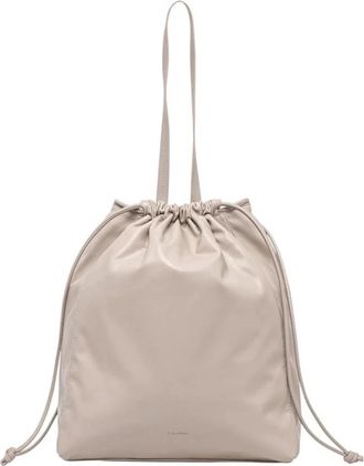 Calvin Klein Polyurethaan Tote Bag met Binnenzak - Dames - Schoudertassen - Beige - ONE Size - Tassen