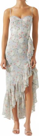 Astr Brisbane Dress In Light Blue Floral