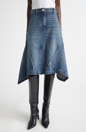 Brandon Maxwell The Frankie Denim Cascade Skirt in Dakota Wash at Nordstrom, Size 26