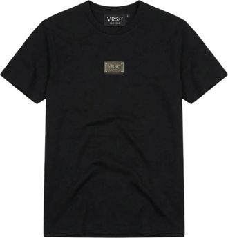 Versace Jeans Couture Metal Plate T-Shirt - Heren - T-shirts - Zwart - L - Katoen - Tops