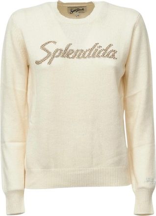 MC2 Saint Barth New Queen Crewneck - Dames - Ronde hals truien - Wit - XS - Wol - Truien & Vesten