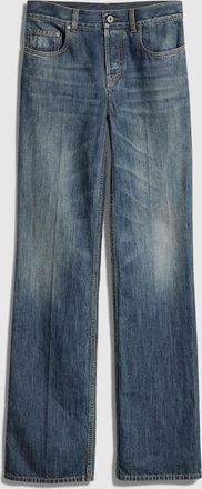 Gucci Cotton Denim Pants With Embroidery, Blue