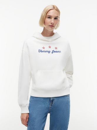 Tommy Hilfiger Womens Tommy Jeans Boxy Star Logo Sweatshirt - Ecru - XL