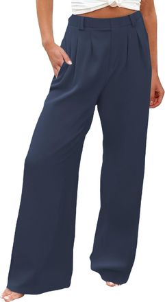 Generic Classic Straight Leg Work Pants for Women - Tailored Office Trousers, High Waist & Side Pockets Casual Wear Womens Stretch Casual Office Work Formal P