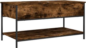 vidaXL Vidaxl - Mesa de centro madera ingeniería metal roble humo 100x50x50 cm